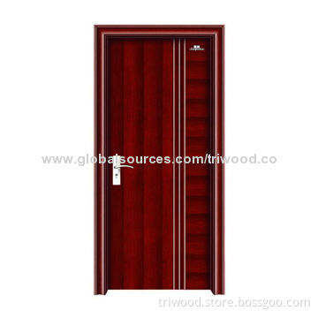 Exquisite Interior Steel Wooden Door with Hardwood Core and Natural Wood-like Painted Steel